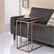 Coaster Contemporary Wood Top Side Table in Chestnut and Chocolate Chrome