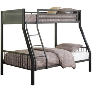 coaster meyers bunk bed in two-tone black and gunmetal