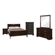 Louis Philippe 5-piece Twin Bedroom Set Cappuccino