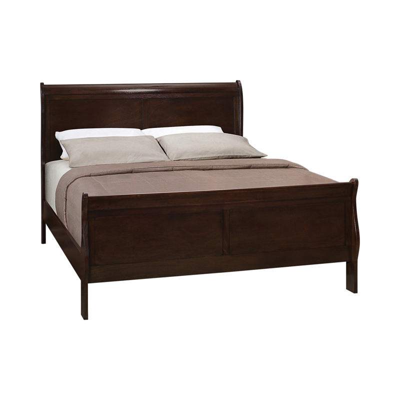 Coaster Louis Philippe 5-Piece Wood Eastern King Panel Bedroom Set in Cappuccino