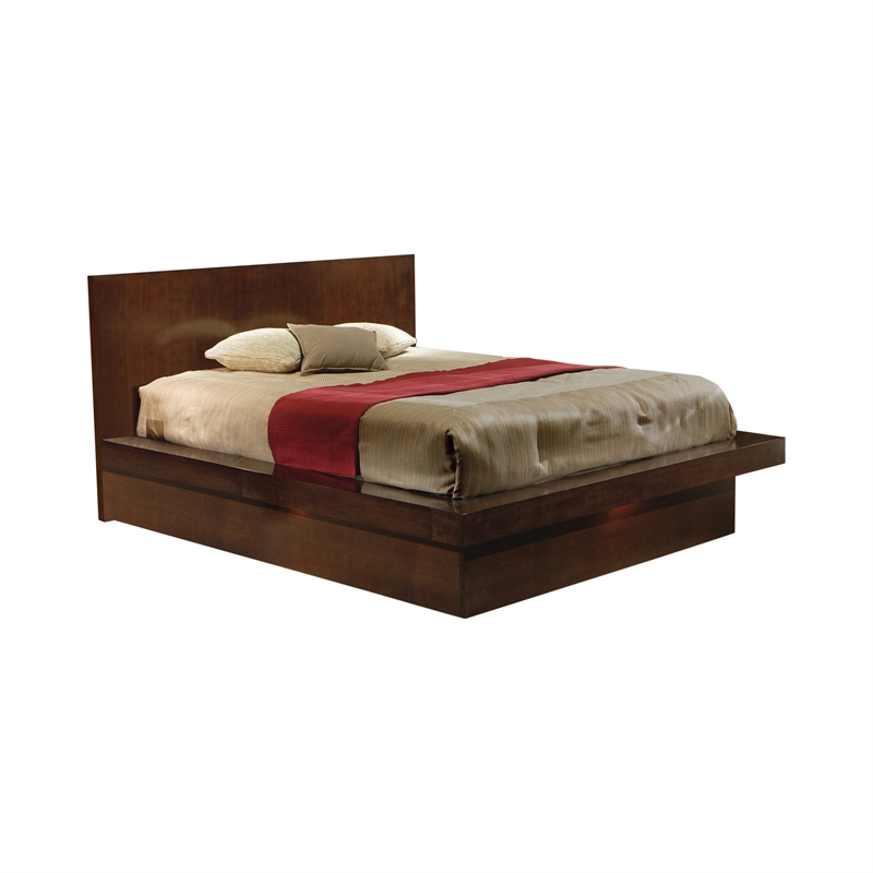 Jessica 4-piece Queen LED Bedroom Set Cappuccino