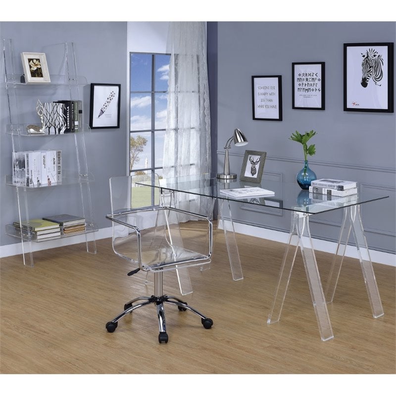 acrylic ladder desk