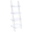 Amaturo 72-inch 4-shelf Acrylic Ladder Bookshelf Clear