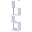 Coaster 4-Shelf Contemporary Wood Geometric Snaking Bookcase in White