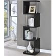 Baxter 67-inch 4-shelf Bookshelf Black and Chrome