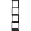 Baxter 67-inch 4-shelf Bookshelf Black and Chrome