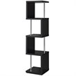 Baxter 67-inch 4-shelf Bookshelf Black and Chrome