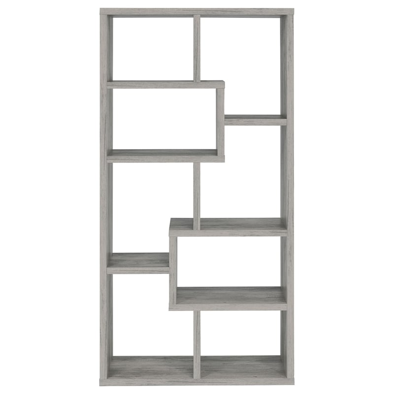 Theo 71-inch 6-shelf Wood Bookshelf Gray Driftwood
