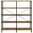 Analiese Engineered Wood 63-inch 4-shelf Double Bookshelf Rustic Nutmeg