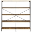 Analiese Engineered Wood 63-inch 4-shelf Double Bookshelf Rustic Nutmeg