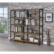 Analiese Engineered Wood 63-inch 4-shelf Double Bookshelf Rustic Nutmeg