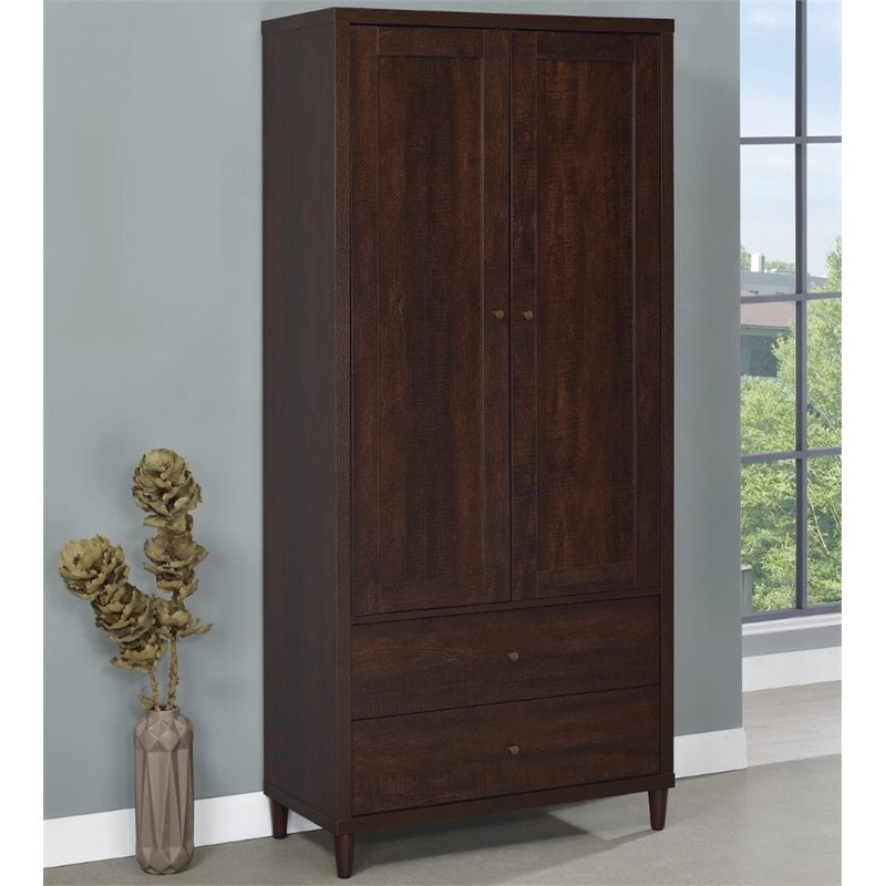 Wadeline 2-door Tall Accent Storage Cabinet Rustic Tobacco