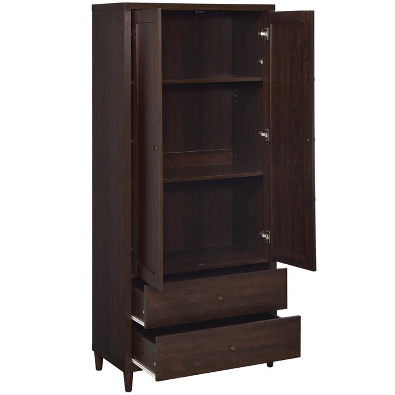 Wadeline 2-door Tall Accent Storage Cabinet Rustic Tobacco