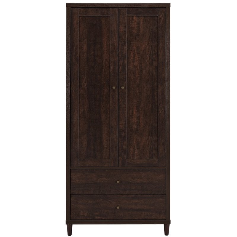 Wadeline 2-door Tall Accent Storage Cabinet Rustic Tobacco