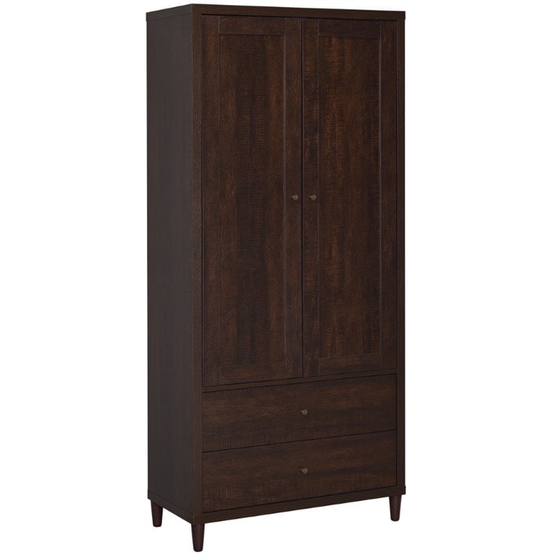 Wadeline 2-door Tall Accent Storage Cabinet Rustic Tobacco
