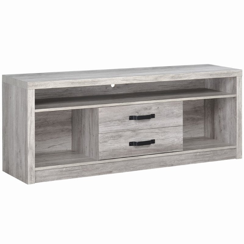 Burke 2-drawer Engineered Wood 59-inch TV Stand Grey Driftwood