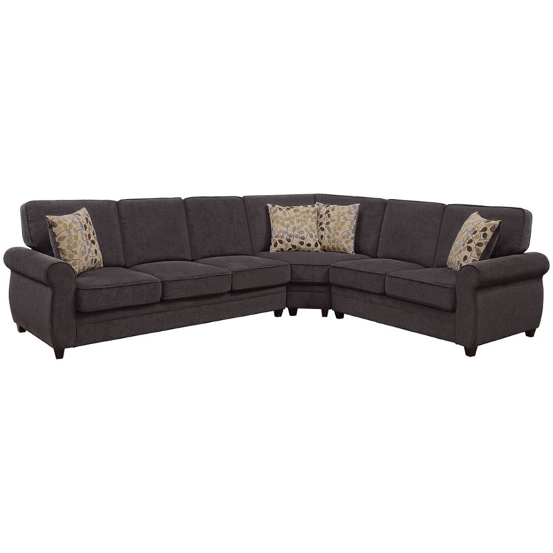 Coaster Kendrick Chenille Sleeper Sectional In Espresso 501450 Coaster Kendrick Chenille Sleeper