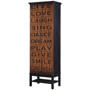 coaster 2 door accent cabinet in rich brown and black