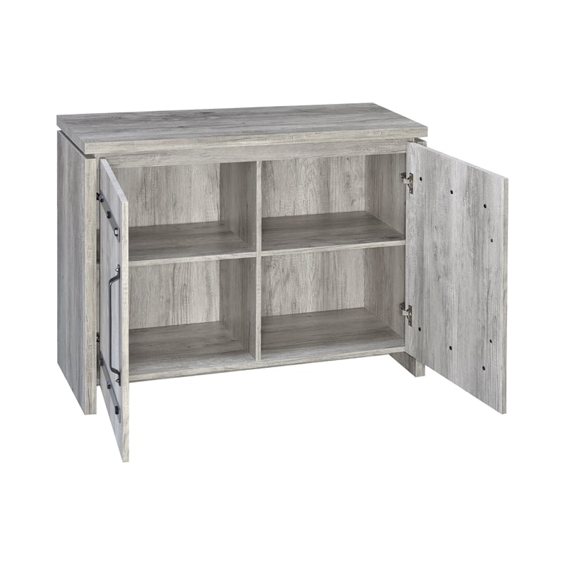 Enoch 2-door Engineered Wood Accent Cabinet Grey Driftwood