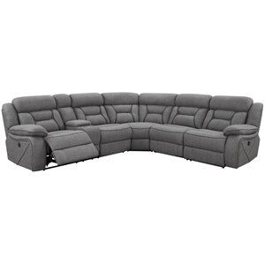 coaster camargue faux suede sectional in gray