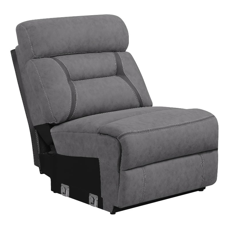 Coaster Higgins Upholstered Armless Chair in Grey