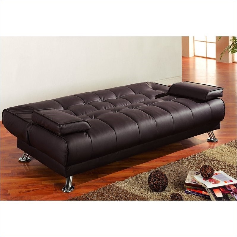 Coaster Furniture Brown Faux Leather Convertible Sofa