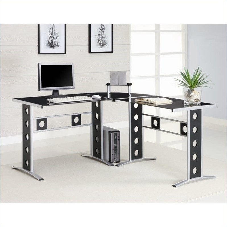 Coaster 2pc Office Set With Chair And L Shape Computer Desk In