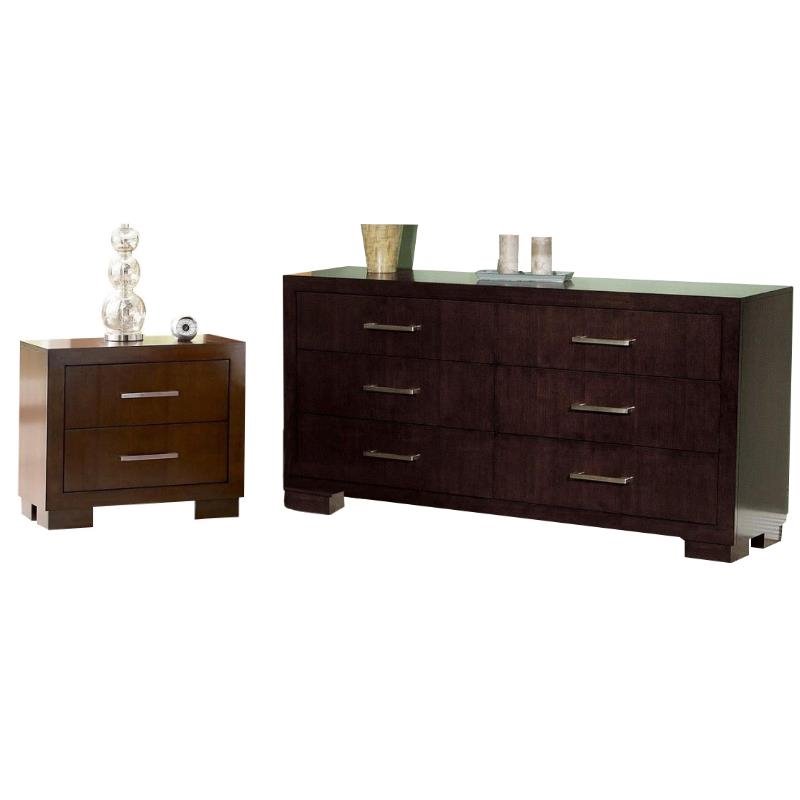 Coaster 2 Piece Set with Nightstand and Dresser in Wood