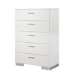 Coaster Felicity 2PC Simple Chest and 2 Drawer Nightstand in White