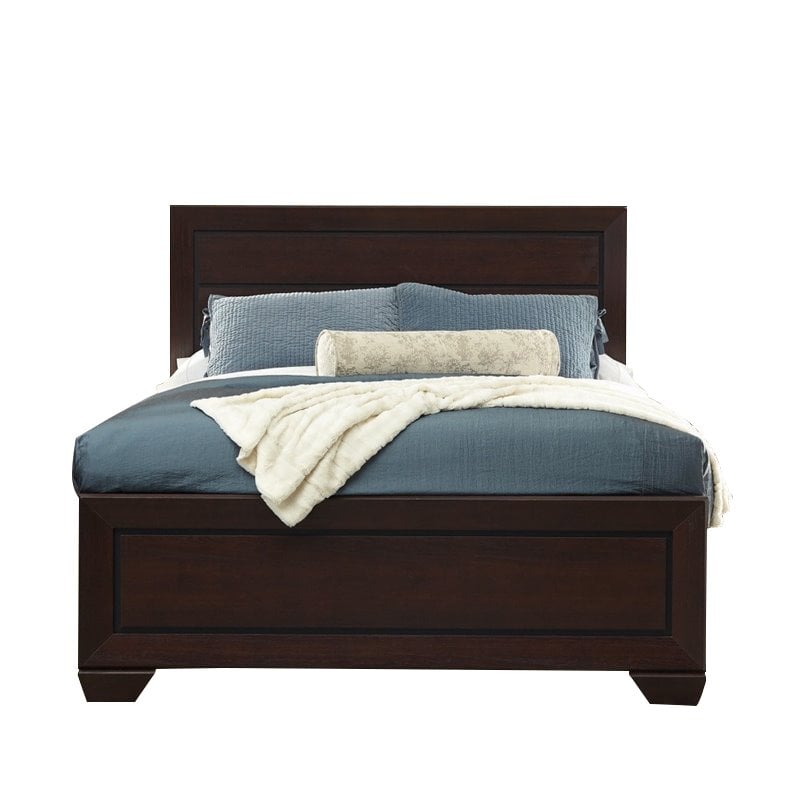 Coaster Fenbrook 2PC Set with Dresser and King Panel Bed in Dark Cocoa