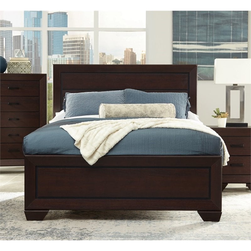 Coaster Fenbrook 2PC Set with Dresser and Queen Bed in Dark Cocoa