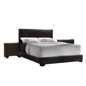 coaster conner 3pc bedroom set with modern panel bed with night stand