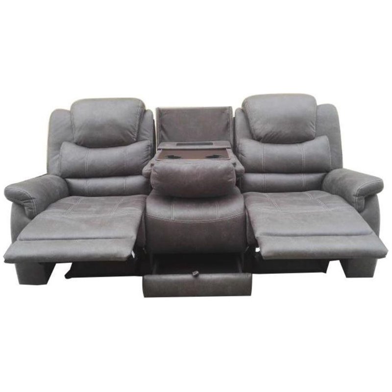 Coaster Wyatt Faux Suede Reclining Sofa In Gray 602451 Coaster Wyatt Faux Suede Reclining Sofa