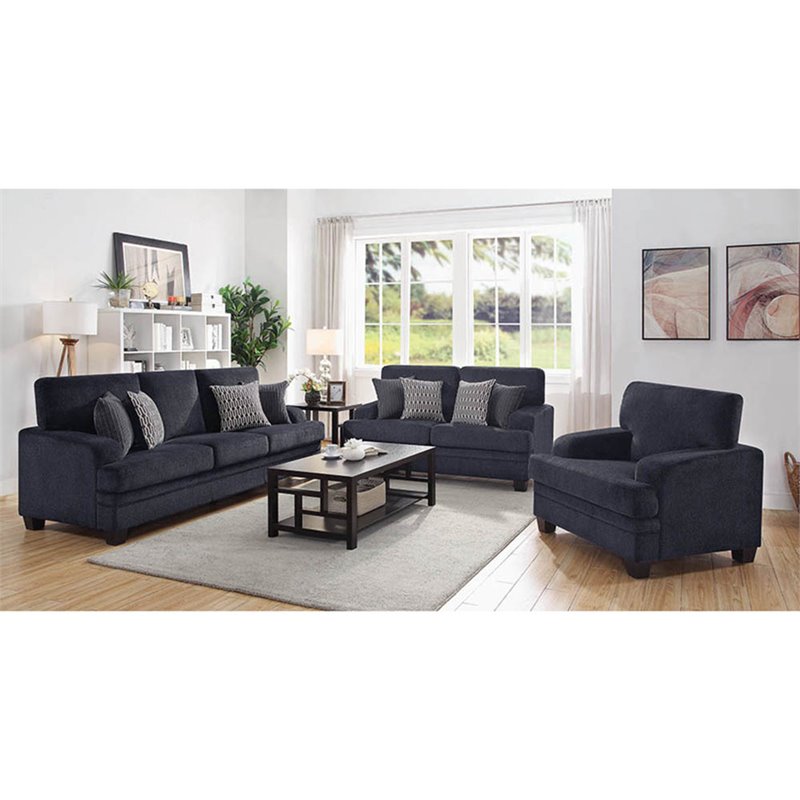 Coaster 3 Piece Sofa Set In Gray And Brown 508391 S3 Coaster 3 Piece Sofa Set In