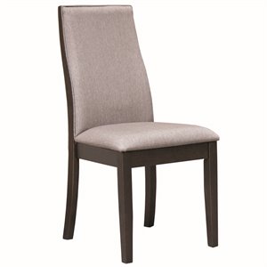 coaster spring creek upholstered dining side chair in gray