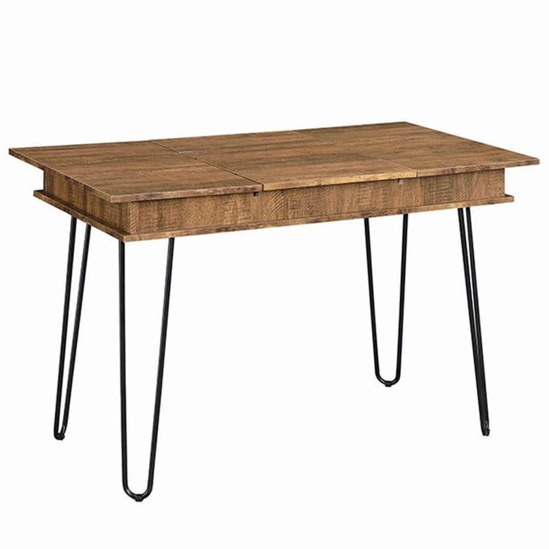 Sheeran 47-inch Writing Desk with Storage Rustic Amber