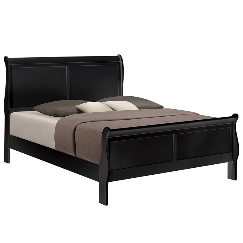 Coaster Louis Philippe Queen Sleigh Bed in Black Cymax Business