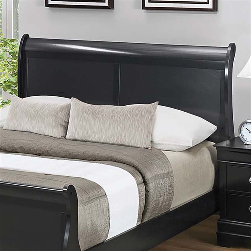 Coaster Louis Philippe King Sleigh Panel Headboard in Black Cymax