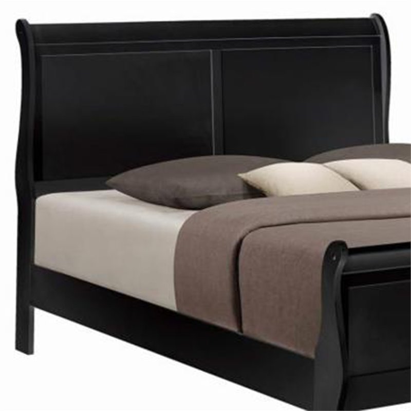 Coaster Louis Philippe King Sleigh Panel Headboard in Black Cymax