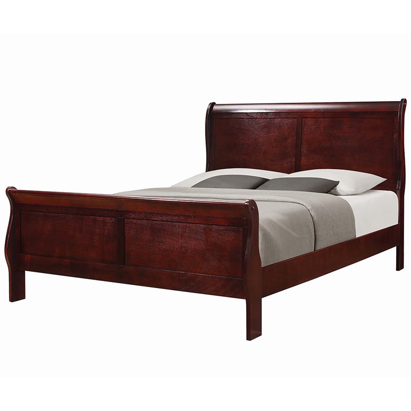 Coaster Louis Philippe 5 Piece King Sleigh Bedroom Set In Cherry