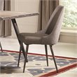 Coaster Levitt Upholstered Dining Side Chair in Gray and Gunmetal