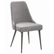 Coaster Levitt Upholstered Dining Side Chair in Gray and Gunmetal