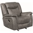 Conrad Upholstered Padded Arm Glider Recliner Grey