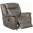 Conrad Upholstered Padded Arm Glider Recliner Grey