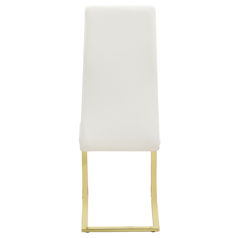 Coaster Montclair Faux Leather Upholstered Dining Side Chair in White