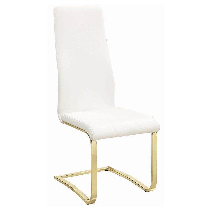 Coaster Montclair Faux Leather Upholstered Dining Side Chair in White