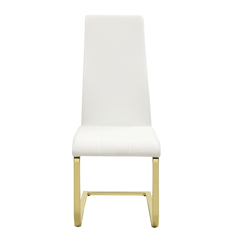 Coaster Montclair Faux Leather Upholstered Dining Side Chair in White