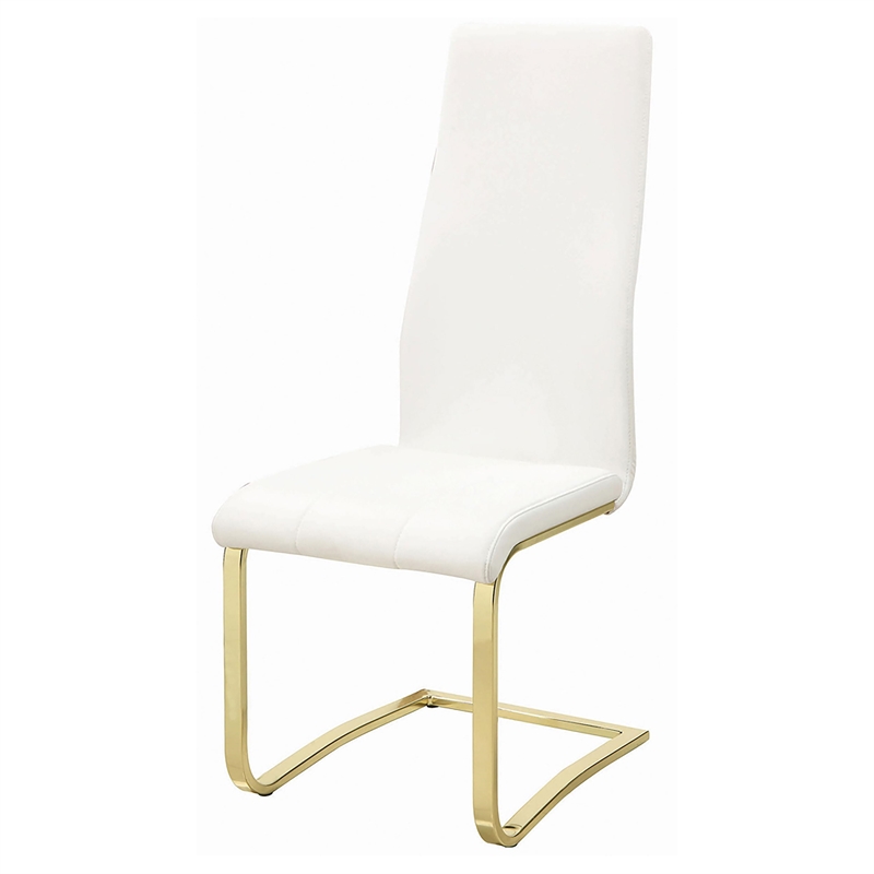 Coaster Montclair Faux Leather Upholstered Dining Side Chair in White