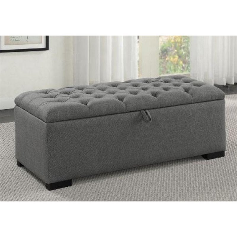 Coaster Camille Tufted Storage Bedroom Bench In Gray And Dark Brown Coaster Camille Tufted Storage Bedroom Bench In Gray And Dark Brown
