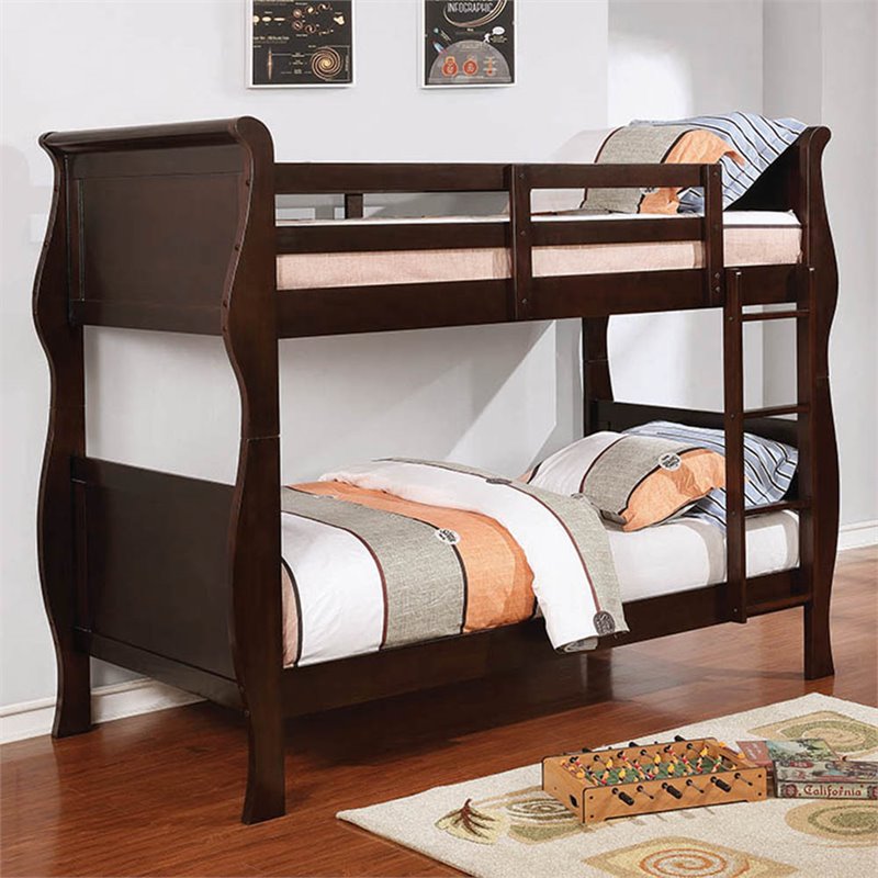 Coaster Benson Twin Over Twin Bunk Bed in Cappuccino - 401413